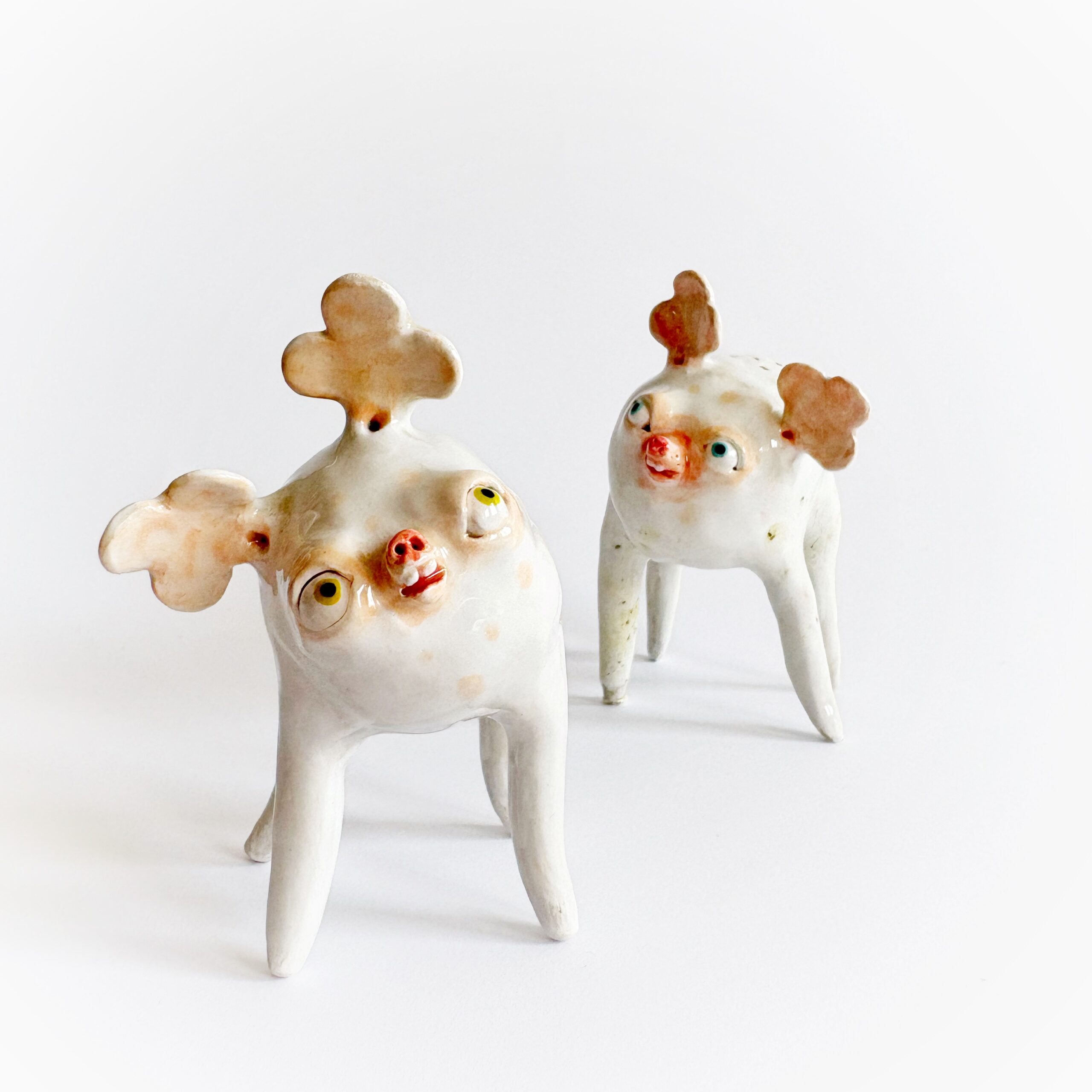 Shrew ceramic salt cellar